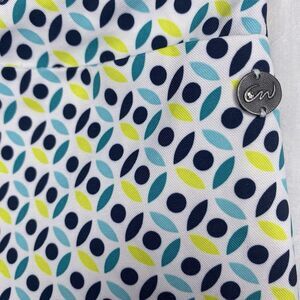 CRACKED WHEAT Golf Pants Geometric Stretch Cuffed Hem Womens 4 White Green Blue